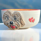 Gamelle pour chien en céramique faite à la main – Motif Cockapoo