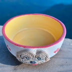 Gamelle pour chien en céramique faite à la main – Motif Cockapoo