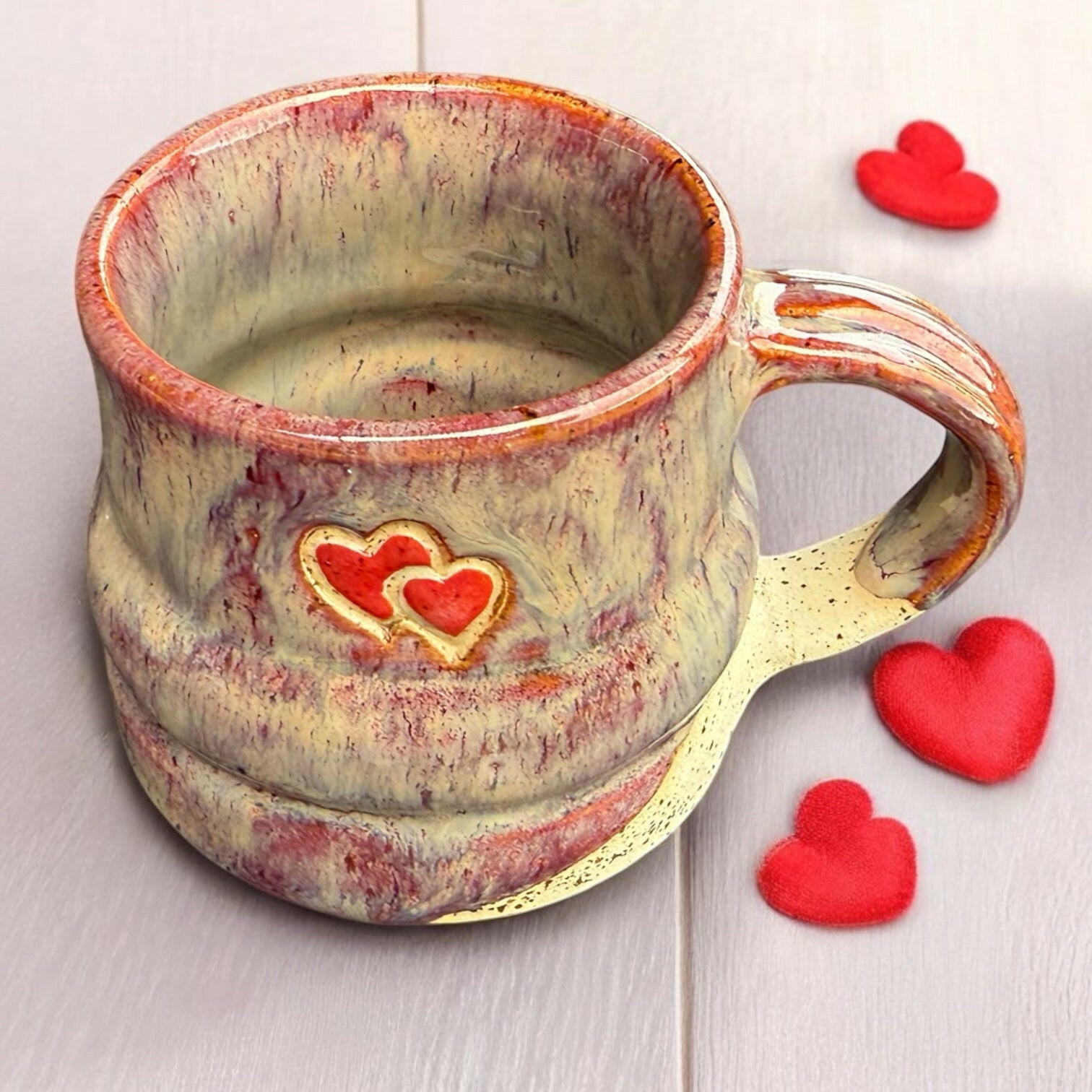 Handgemaakte mok – Hartverwarmende liefde