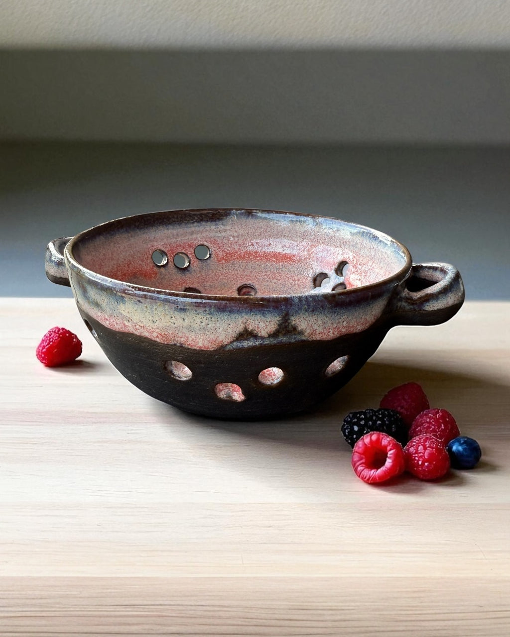 Handmade ceramic berry bowl