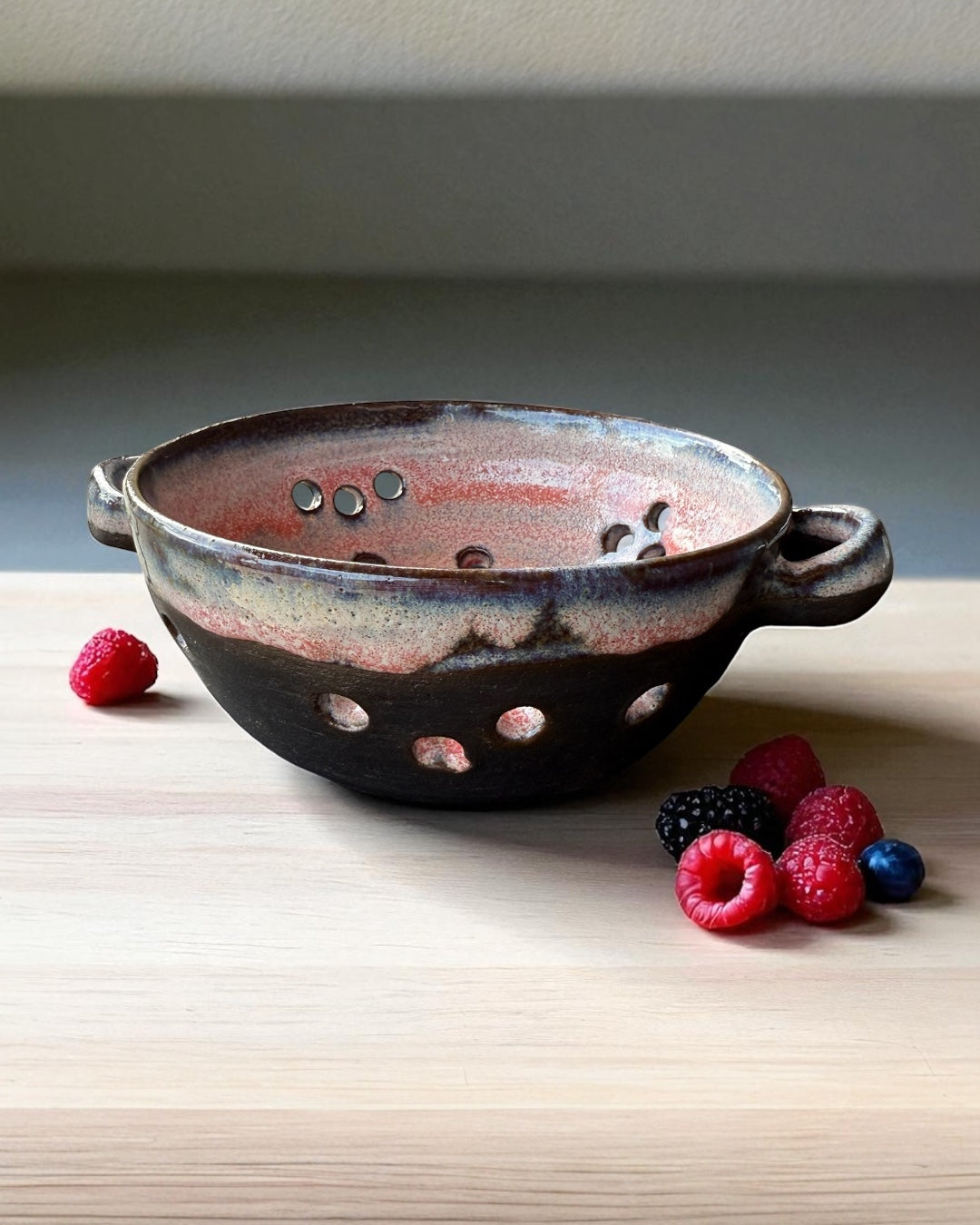 Handmade ceramic berry bowl