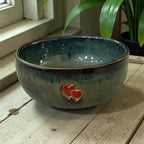 Handmade ceramic bowl with hearts - BM Ceramics