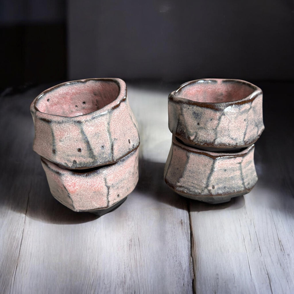 Set of 4 handmade ceramic cups