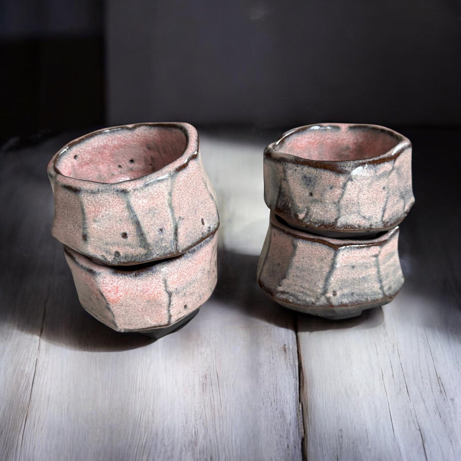 Set of 4 handmade ceramic cups